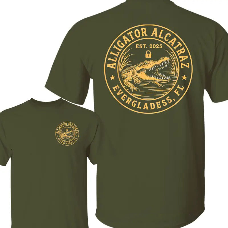 Alligator Alcatraz Florida Everglades Funny Retro T-Shirt / Sweatshirt / Hoodie