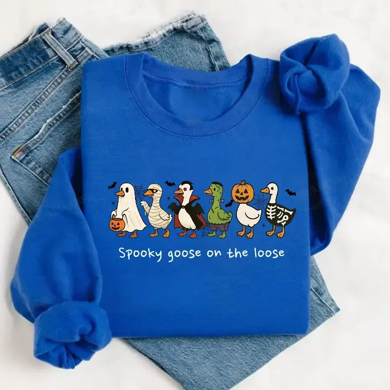 Spooky Goose On The Loose Funny Halloween Graphic T-Shirt / Sweatshirt / Hoodie