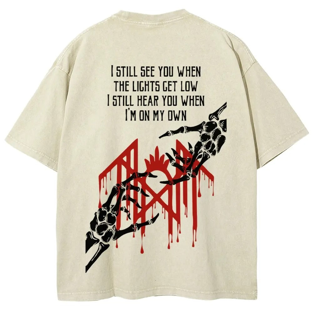Vintage Skeleton Heart Graphic Rock Style Unisex T-Shirt/Sweatshirt/Hoodie
