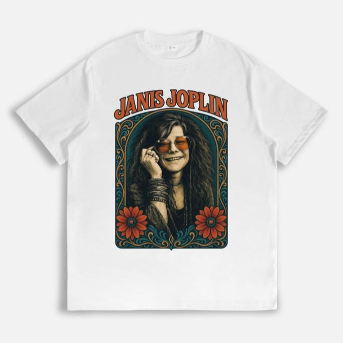 Janis Joplin Portrait With Vintage T-Shirt / Sweatshirt / Hoodie