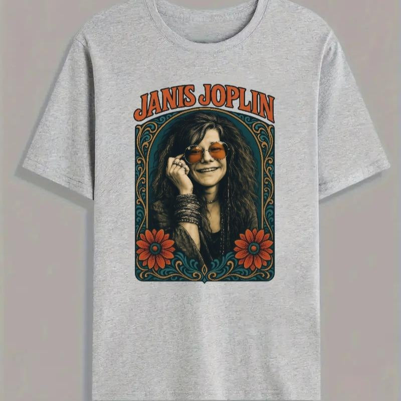 Janis Joplin Portrait With Vintage T-Shirt / Sweatshirt / Hoodie