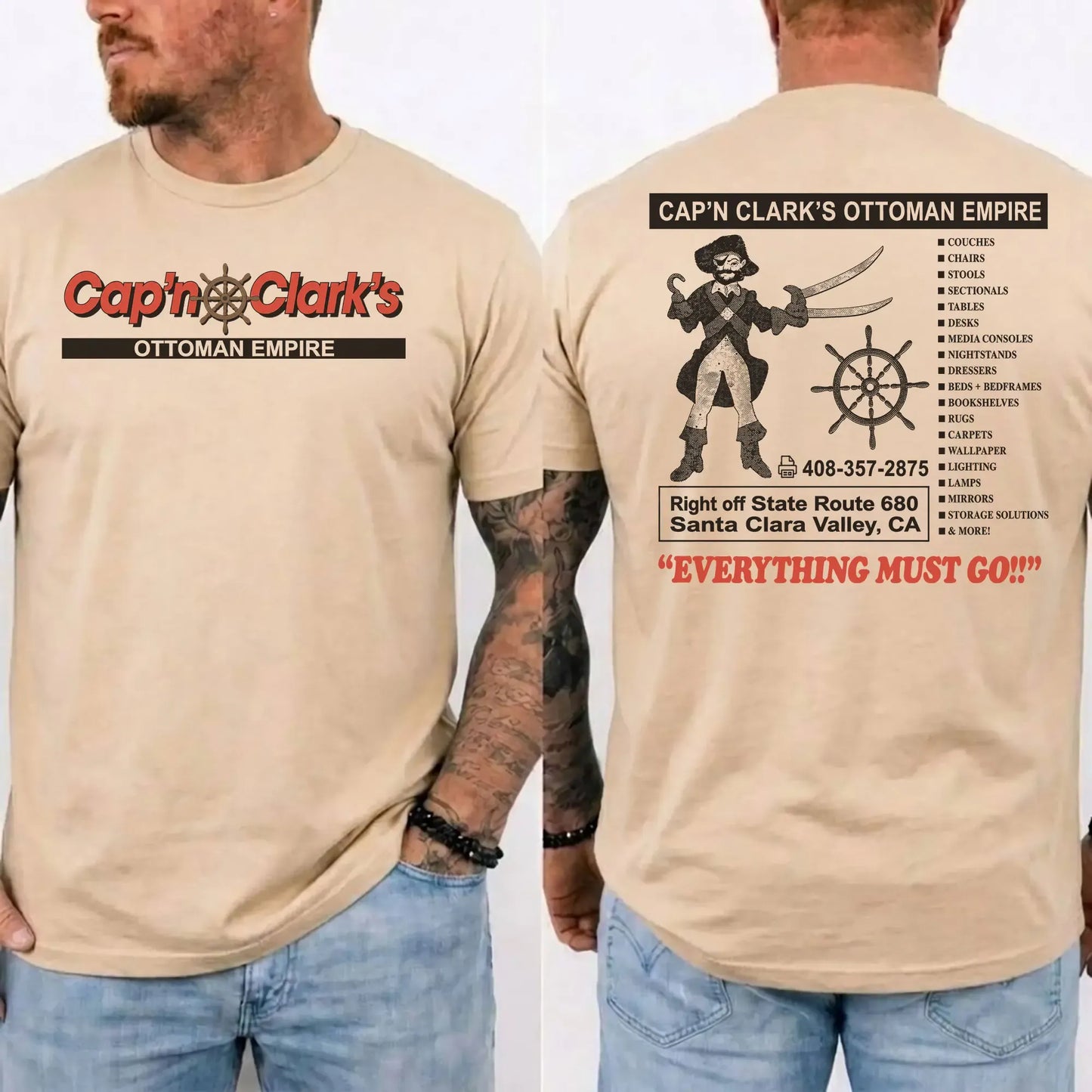 Retro Cap’n Clark’s Ottoman Empire Furniture Store Graphic Backrooms Horror Movie T-Shirt / Sweatshirt / Hoodie