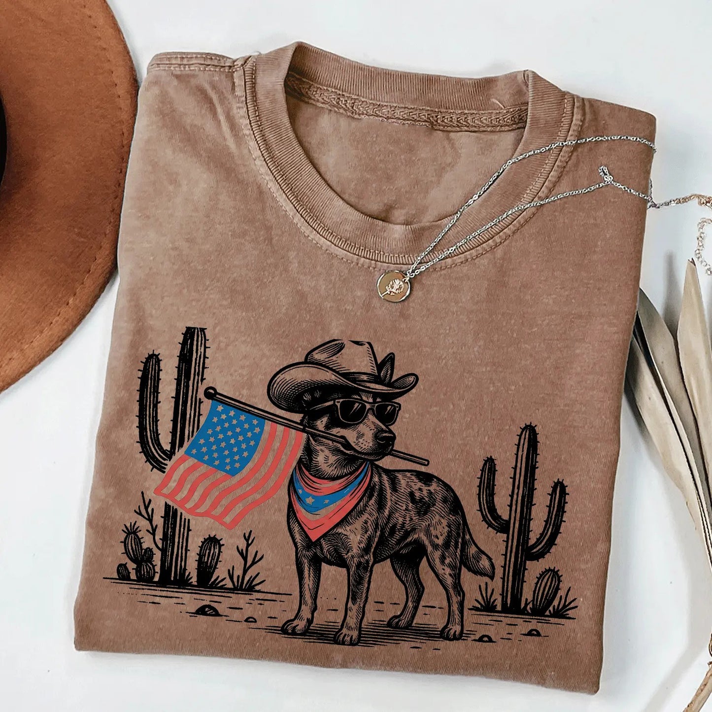 Patriotic Dog Shirt 50+ Dog Breeds Western Cowboy Dog T-Shirt / Sweatshirt / Hoodie