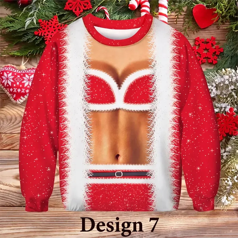 Funny Fake Muscle Sexy Body Ugly Christmas Novelty Costume Top