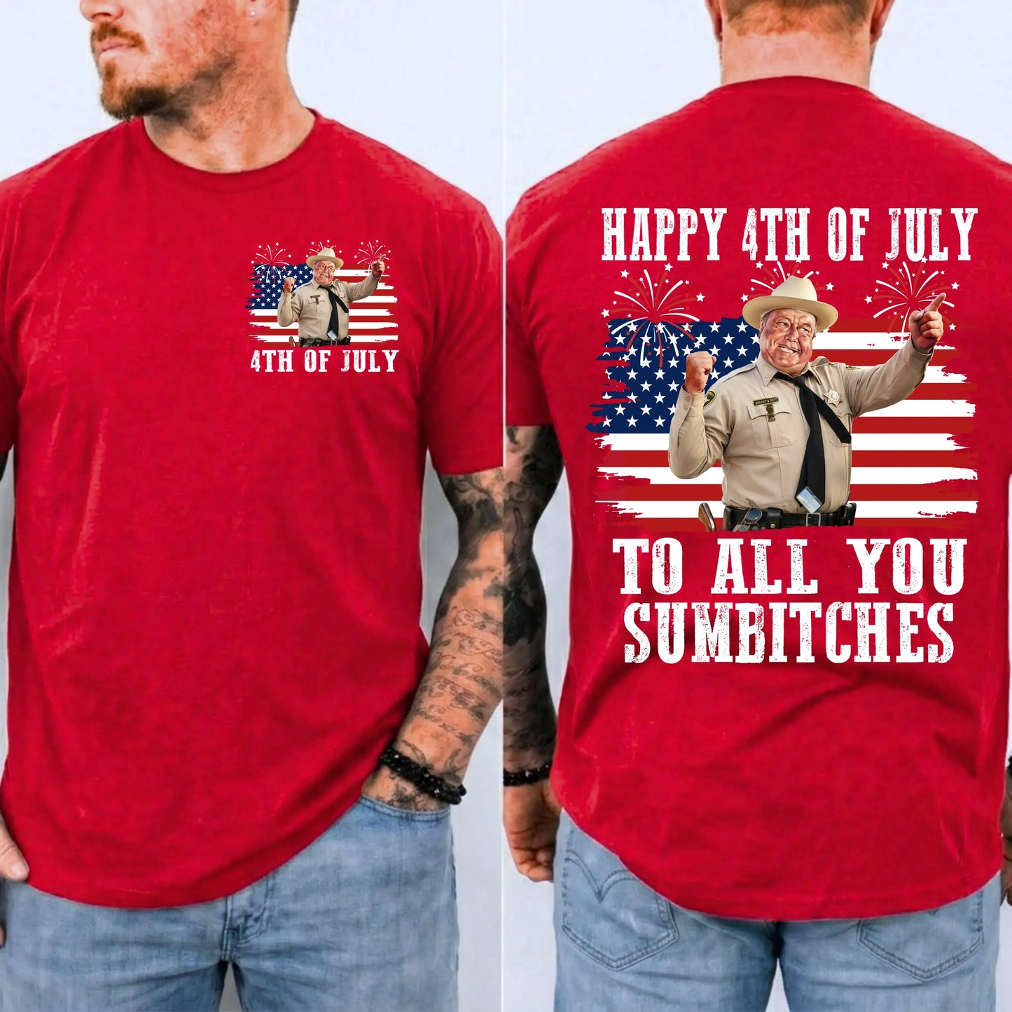 Happy 4th Of July To All You Sumbitches Smokey And The Bandit Movie T-Shirt / Sweatshirt / Hoodie
