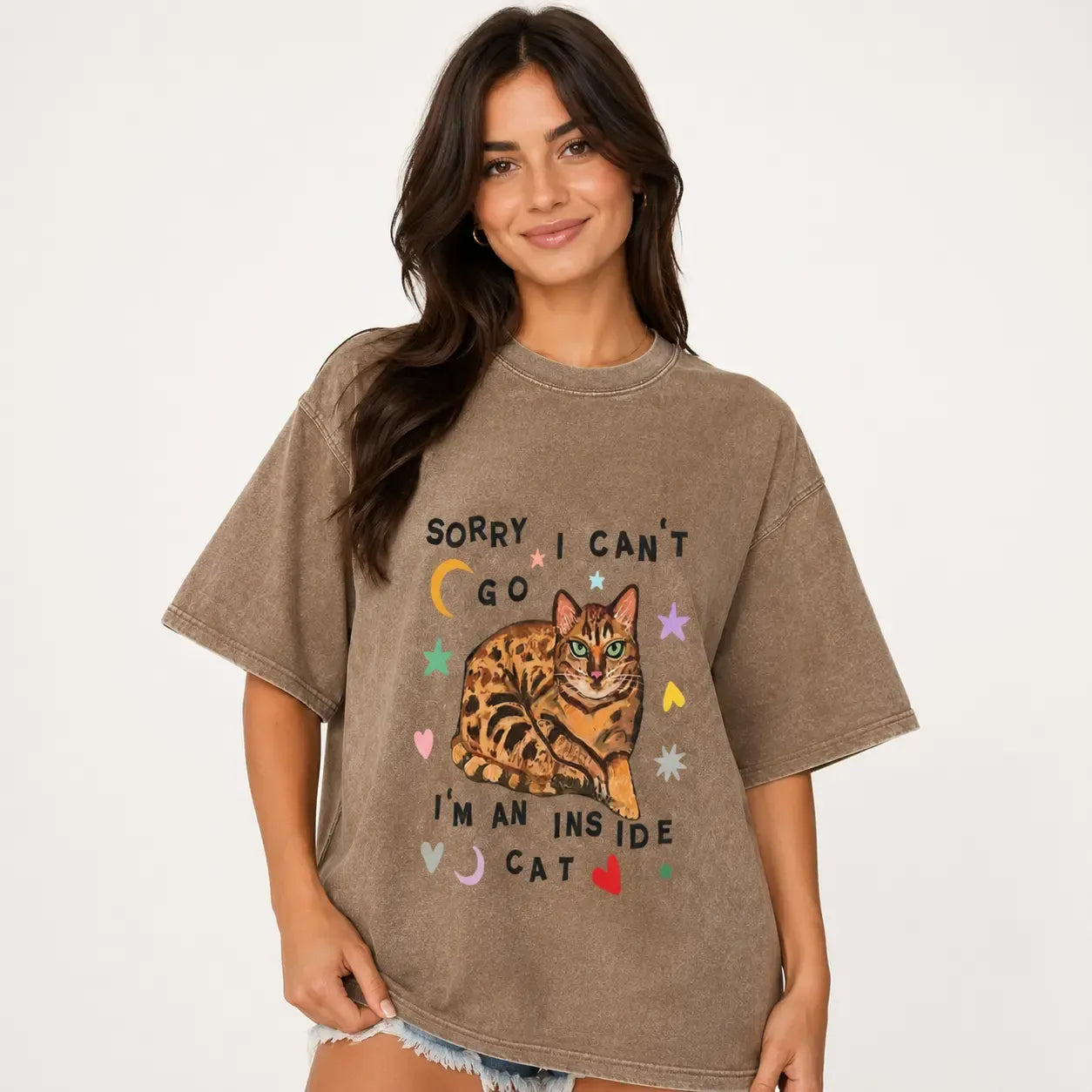 Sorry I Can't Go I'm a Home Cat Funny Retro Graphic T-Shirt / Sweatshirt / Hoodie