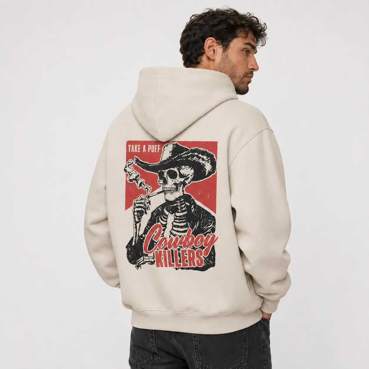Smoking Skeleton Western Punk Retro Casual Graphic T-Shirt / Sweatshirt / Hoodie