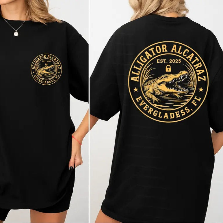 Alligator Alcatraz Florida Everglades Funny Retro T-Shirt / Sweatshirt / Hoodie