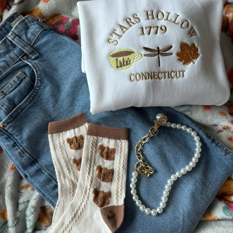Fall Embroidered Stars Hollow T-Shirt / Sweatshirt / Hoodie