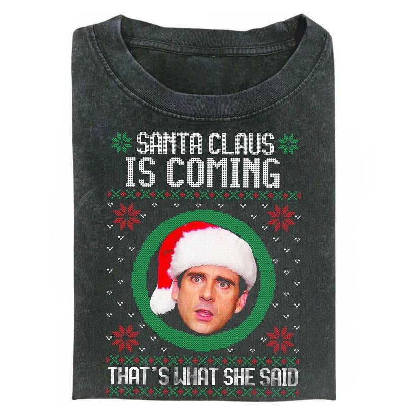 The Office Christmas Vintage Michael Scott Santa Claus Meme T-Shirt / Sweatshirt / Hoodie