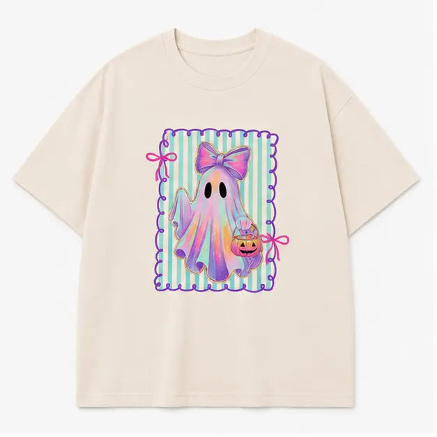Cute Bow Boo Ghost Spooky Season Pumpkin Coquette T-Shirt / Sweatshirt / Hoodie