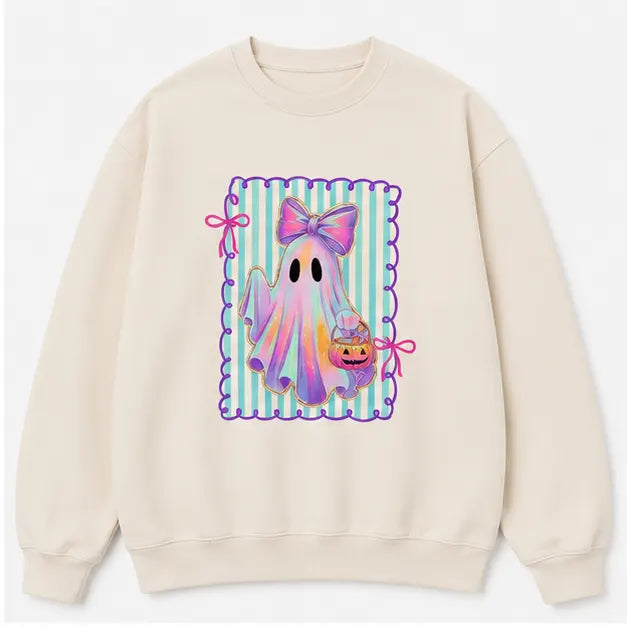 Cute Bow Boo Ghost Spooky Season Pumpkin Coquette T-Shirt / Sweatshirt / Hoodie
