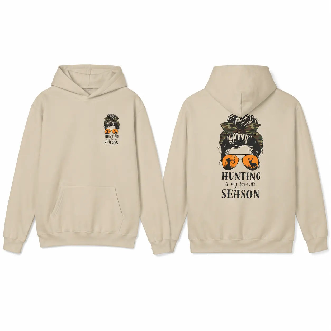 Hunting Season Woman Hunter Camo Outdoor Lifestyle Graphic T-Shirt / Sweatshirt / Hoodie