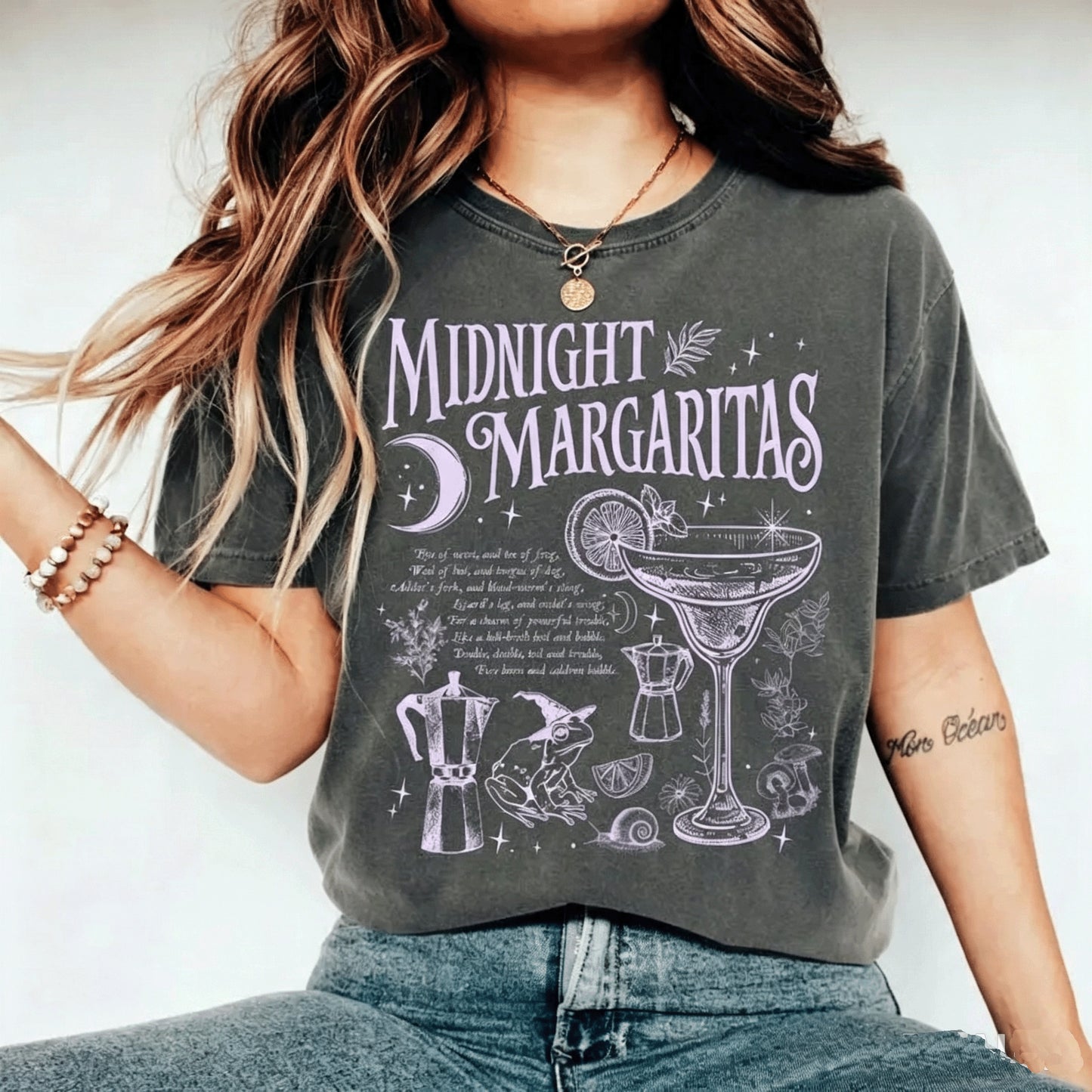 Salt Rosemary Lavender Love Witchy Cocktail Graphic Magical Halloween T-Shirt / Sweatshirt / Hoodie