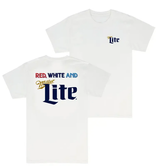 Red White And Miller Lite Logo T-Shirt / Sweatshirt / Hoodie