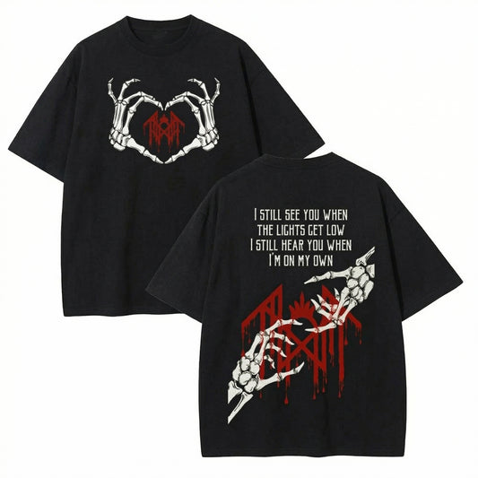 Vintage Skeleton Heart Graphic Rock Style Unisex T-Shirt/Sweatshirt/Hoodie