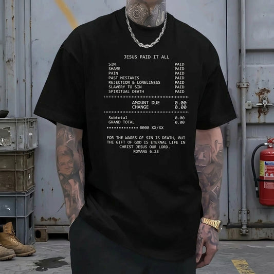 Jesus Paid It All Christian Receipt Graphic T-Shirt / Sweatshirt / Hoodie