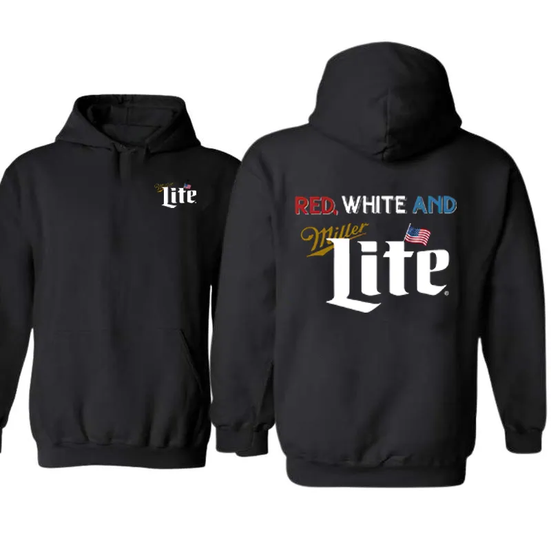 Red White And Miller Lite American Flag T-Shirt / Sweatshirt / Hoodie