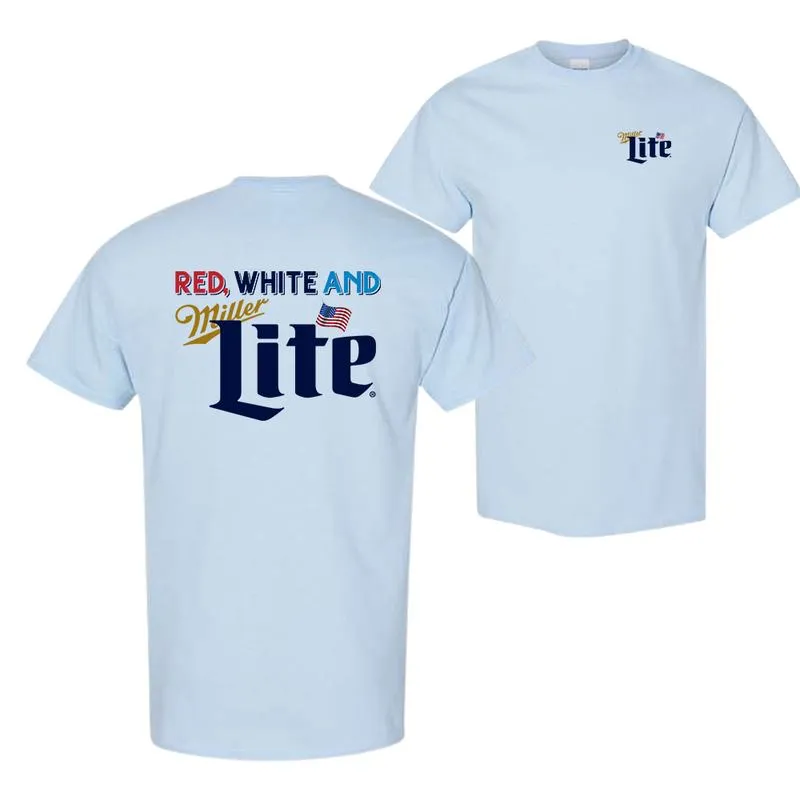 Red White And Miller Lite American Flag T-Shirt / Sweatshirt / Hoodie