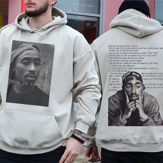 Vintage 90s Hip Hop Lyric 2 Sides Keep Ya Head Up T-Shirt / Sweatshirt / Hoodie