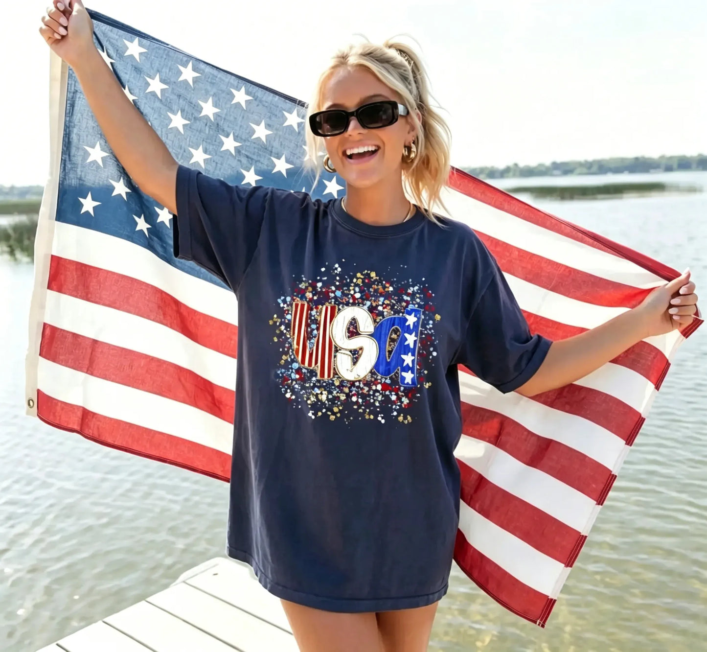 Splatter USA Trendy Patriotic T-Shirt / Sweatshirt / Hoodie