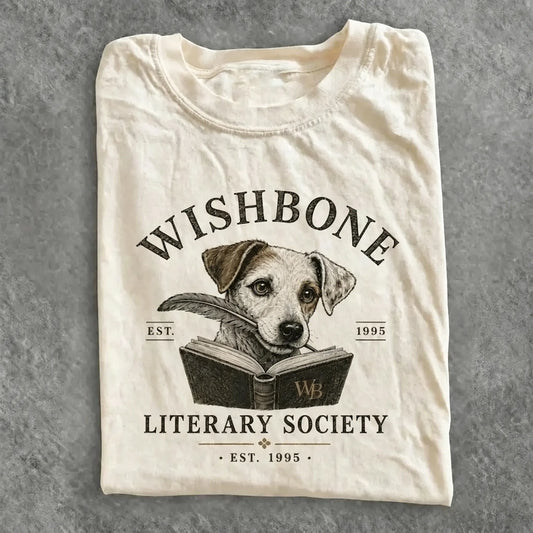 Wishbone Dog Vintage Literary Society Book Lover Gift T-Shirt / Sweatshirt / Hoodie
