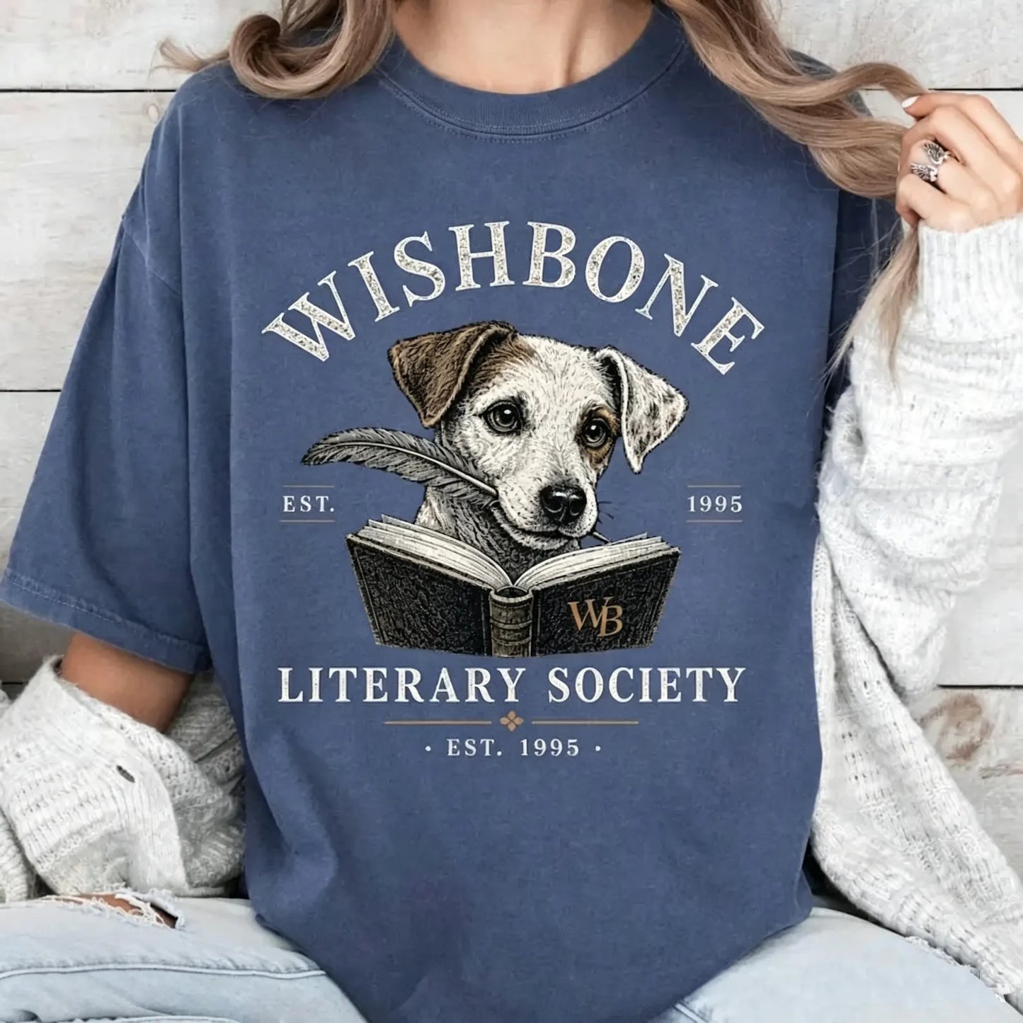 Wishbone Dog Vintage Literary Society Book Lover Gift T-Shirt / Sweatshirt / Hoodie
