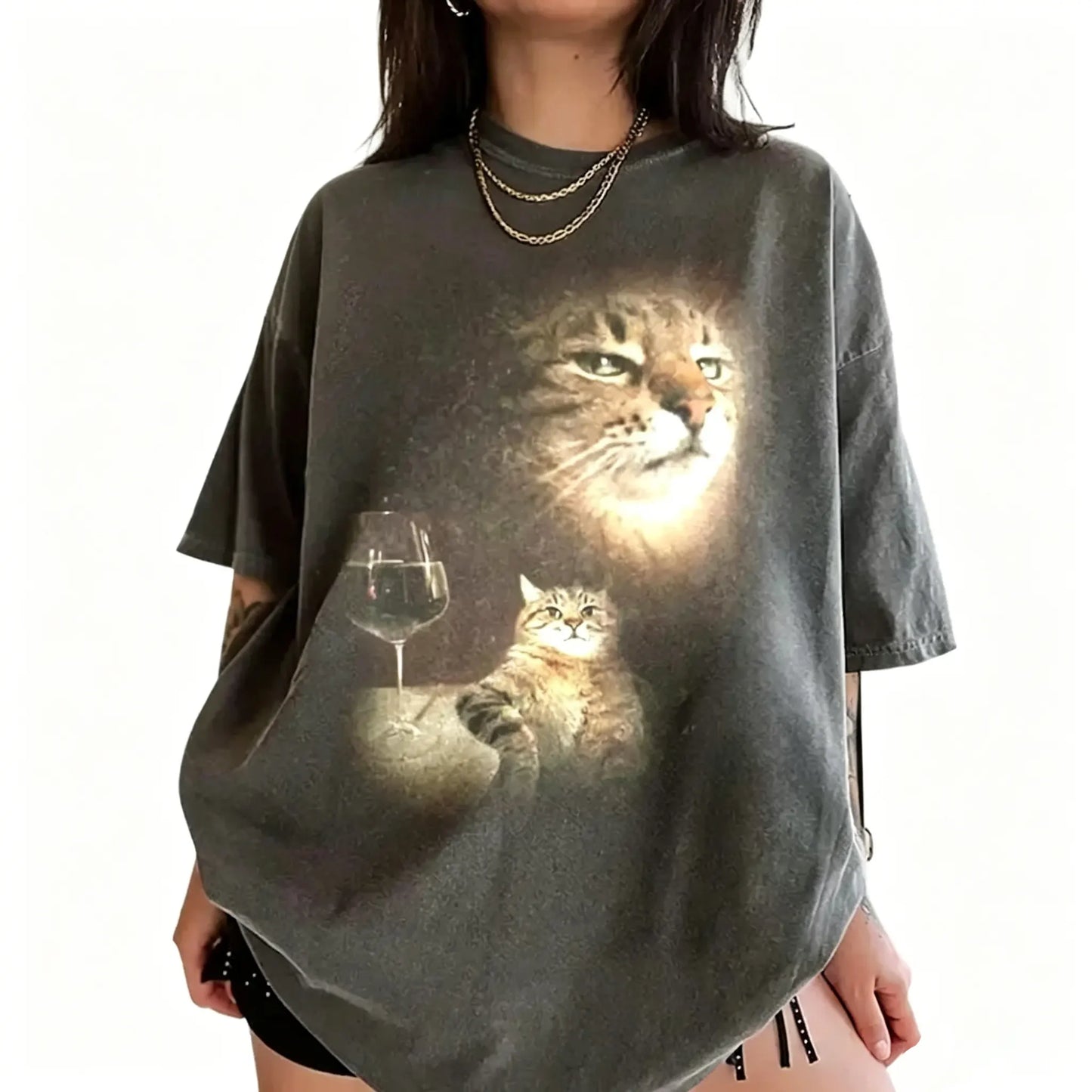 The Retro Funny Cat Portrait Meme Cringe T-Shirt / Sweatshirt / Hoodie
