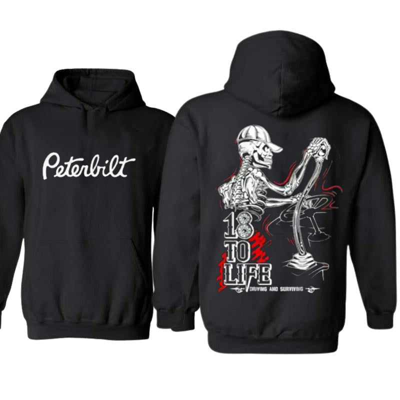 18 to Life Trucker Skeleton Truck Driver Graphic T-Shirt / Sweatshirt / Hoodie