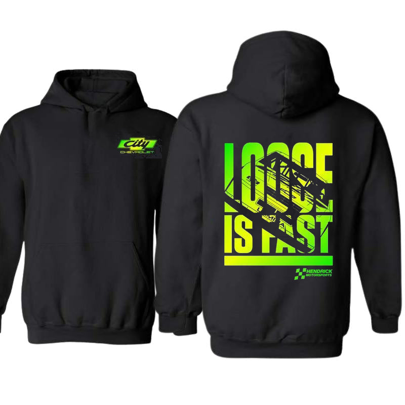 Loose Is Fast Neon Green Stock Car Graphic T-Shirt / Sweatshirt / Hoodie