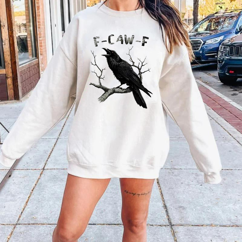 Raven & Feather Print Round Neck T-Shirt / Sweatshirt / Hoodie