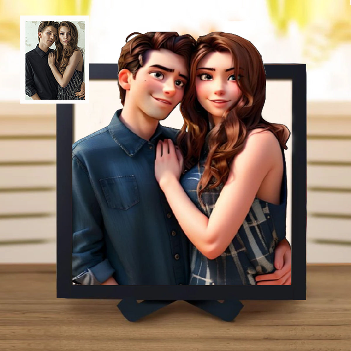 🔥Time-limited Sale 50% OFF🔥Personalized Photo Cartoon Portrait Heart Shaped Frame