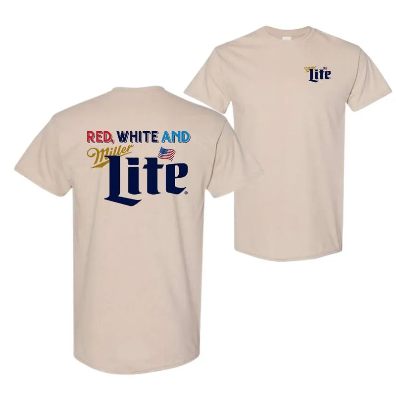 Red White And Miller Lite American Flag T-Shirt / Sweatshirt / Hoodie