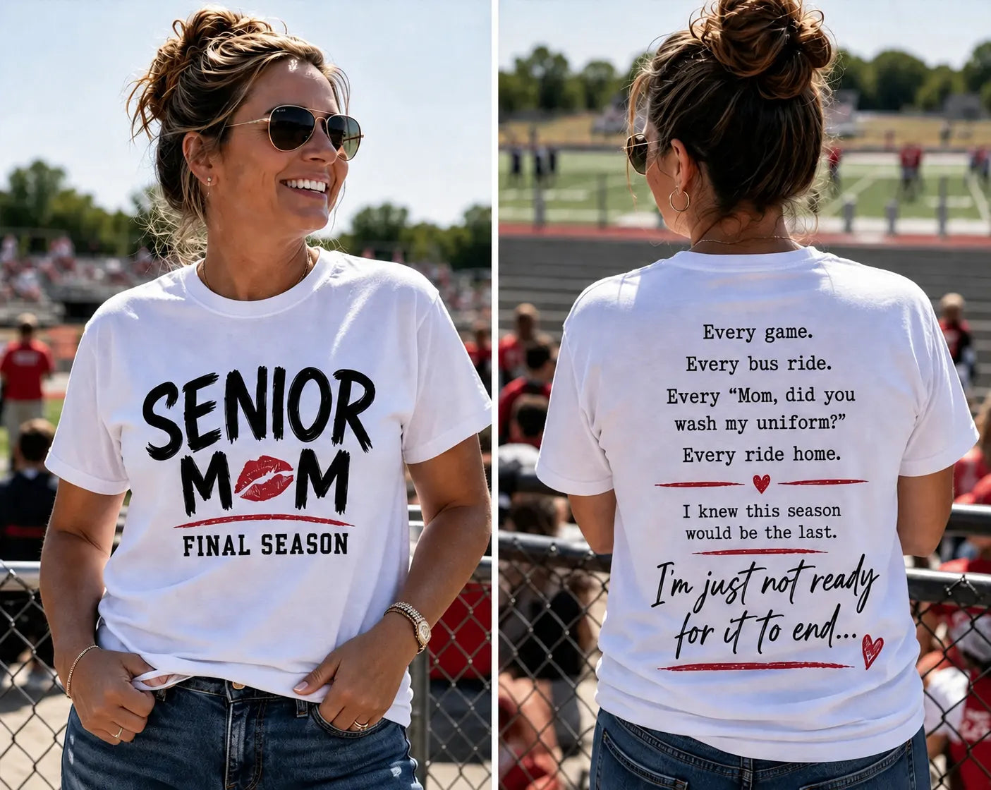 Senior Mom Final Season Football Graduation Gift T-Shirt / Sweatshirt / Hoodie