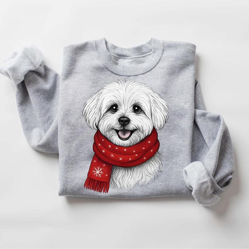 Custom Name Santa Paws scarf Christmas Dog Breeds in Festive Santa T-Shirt / Sweatshirt / Hoodie