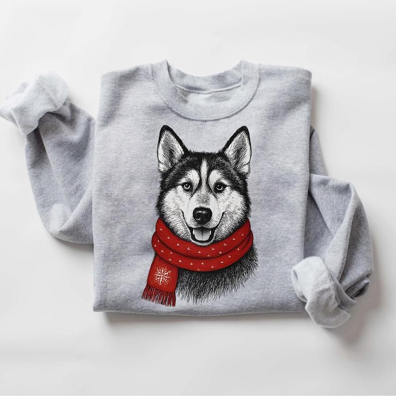 Custom Name Santa Paws scarf Christmas Dog Breeds in Festive Santa T-Shirt / Sweatshirt / Hoodie