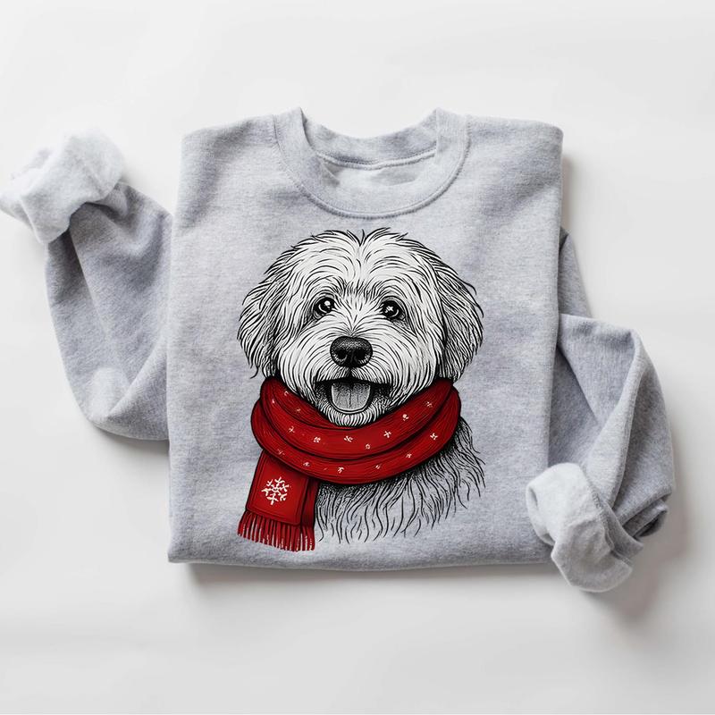 Custom Name Santa Paws scarf Christmas Dog Breeds in Festive Santa T-Shirt / Sweatshirt / Hoodie