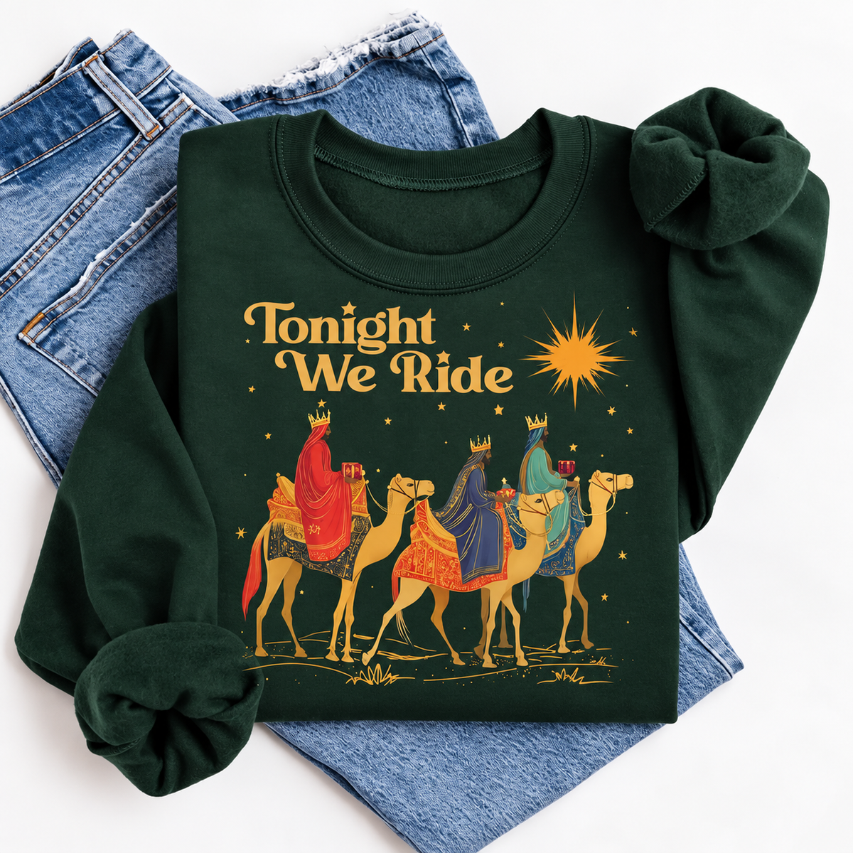Tonight We Ride Christian Christmas Three Wise Men Faith Graphic T-Shirt / Sweatshirt / Hoodie