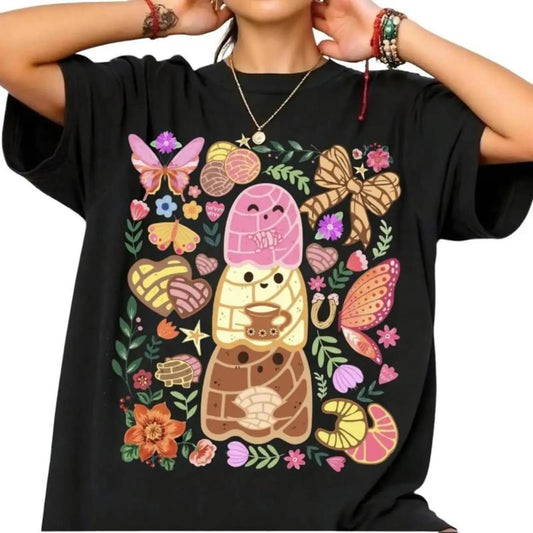 Cute Pan-tasmas Ghost Conchas Coffee Graphic Floral Boho Halloween T-Shirt / Sweatshirt / Hoodie