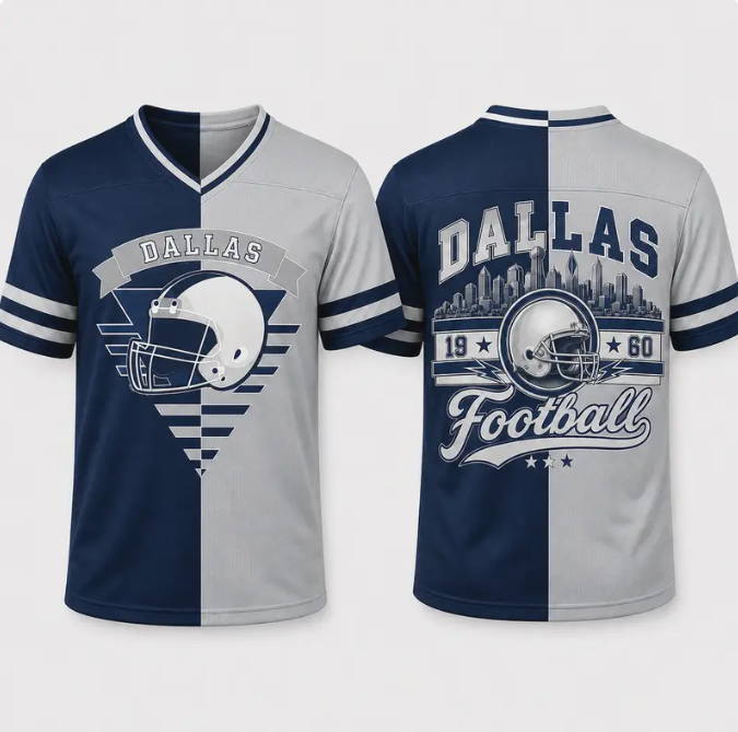 Retro City Football Game Day Two Tone V Neck Soccer Jersey