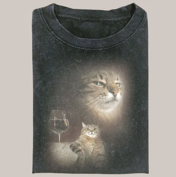 The Retro Funny Cat Portrait Meme Cringe T-Shirt / Sweatshirt / Hoodie