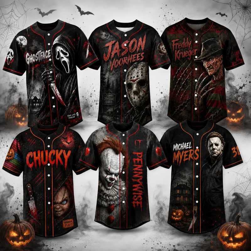Classic Horror Movie Characters Halloween Party Costumes Gifts Jersey
