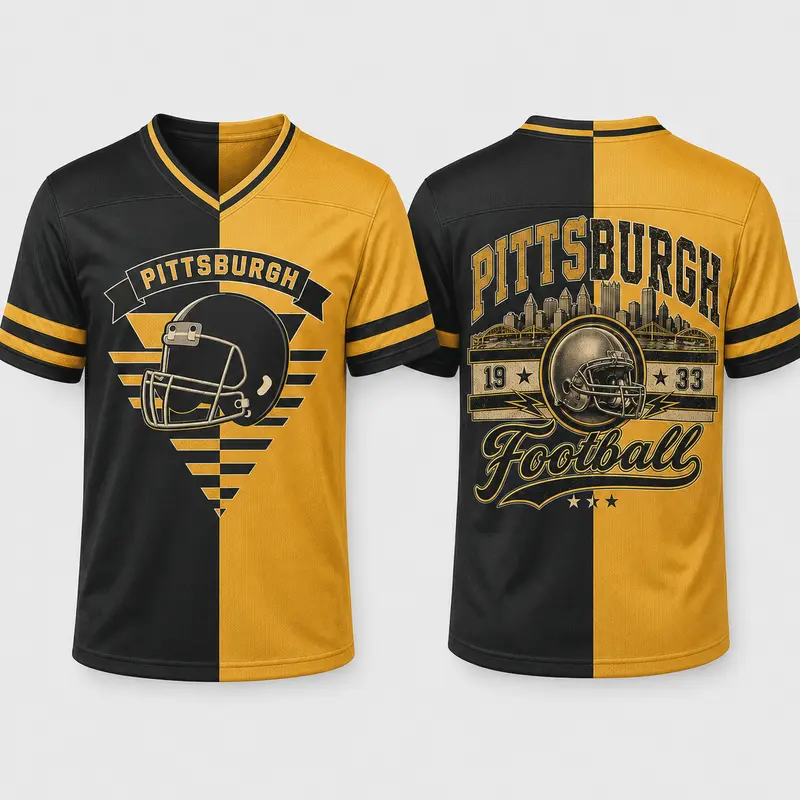 Retro City Football Game Day Two Tone V Neck Soccer Jersey
