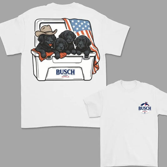 Dogs Beer 4th Of July Black Labrador Busch Apple  T-Shirt / Sweatshirt / Hoodie