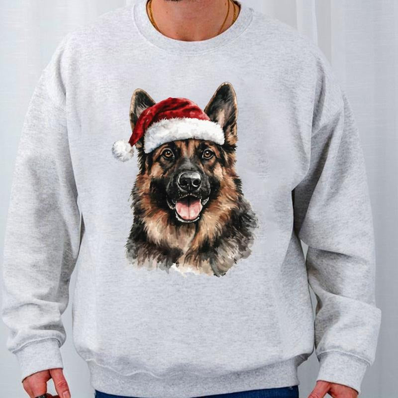 60 Watercolor Dog Breeds in Festive Santa Hat T-Shirt / Sweatshirt / Hoodie