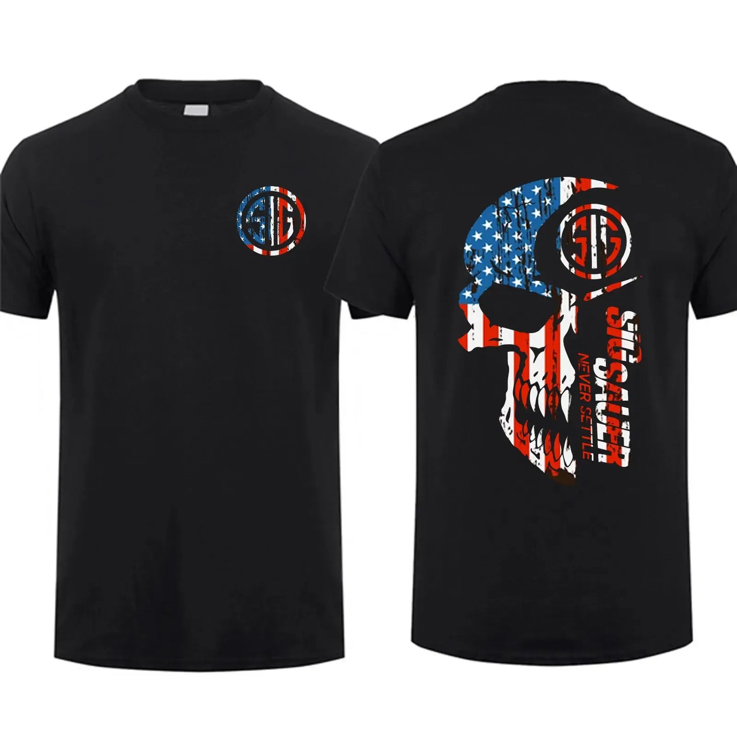 Sig Sauer American Flag 2 Sided Tactical Gear Gun Lover T-Shirt / Sweatshirt / Hoodie