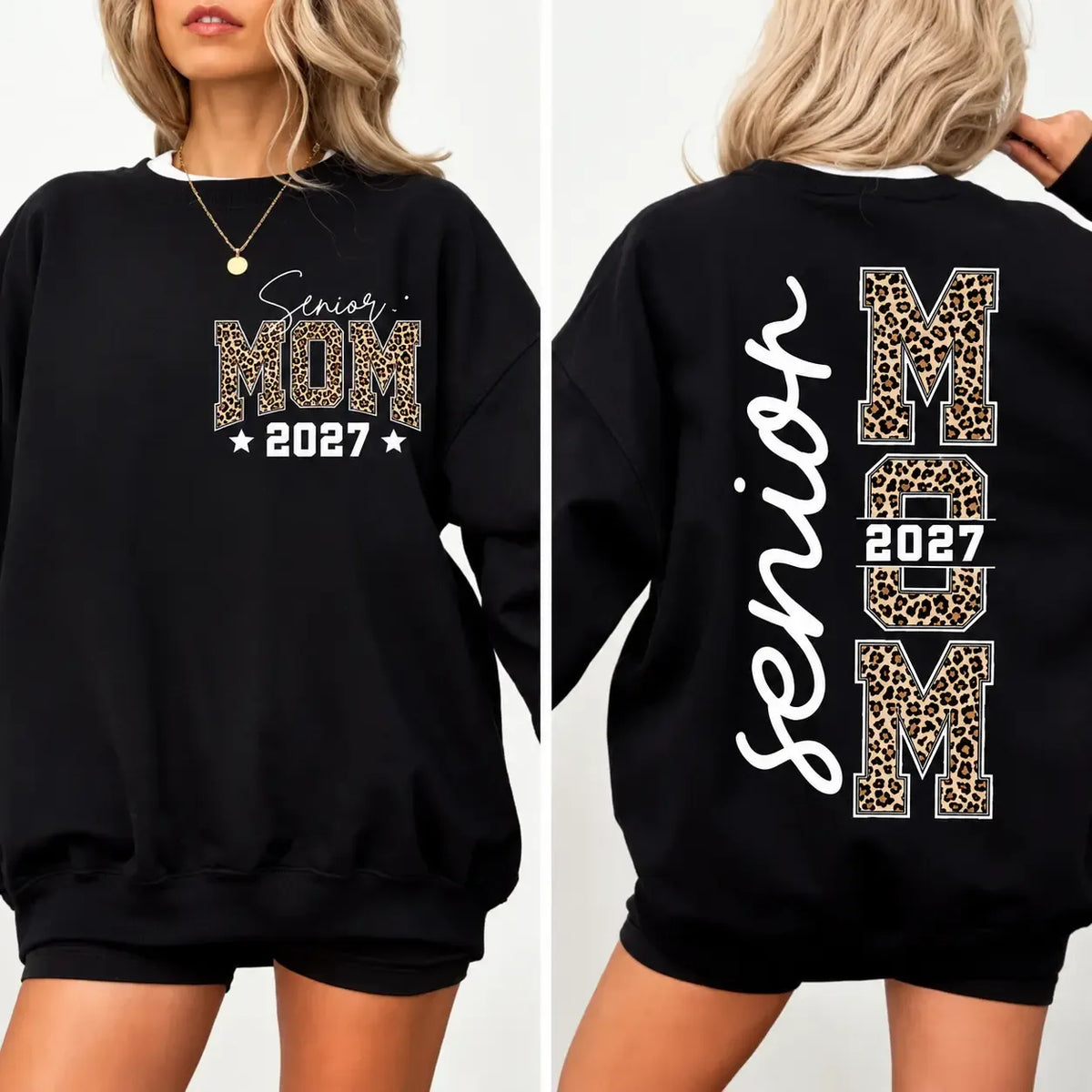 Senior Mom 2027 Leopard T-Shirt / Sweatshirt / Hoodie