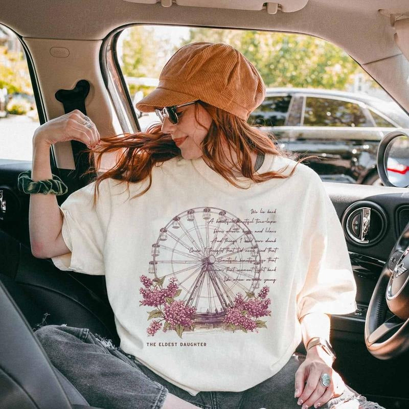 Eldest Daughter Showgirl Ferris Wheels Kisses and Lilacs Lyrics Vintage Graphic T-Shirt / Sweatshirt / Hoodie