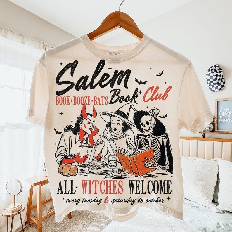 Witchy Book Club Haunted Salem Witch T-Shirt / Sweatshirt / Hoodie