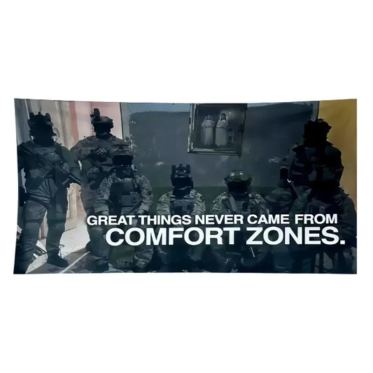 "No Comfort Zones" Motivational Durable Flag